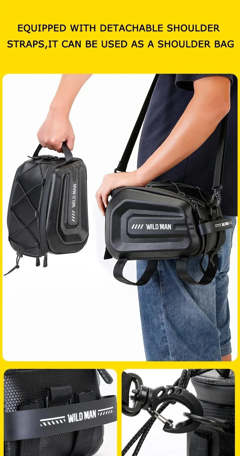 4L Multifunctional Bicycle Rear Seat Bag Waterproof Cycling Bike Rack Trunk Cargo Bag Pannier Bag Handbag Shoulder Bag