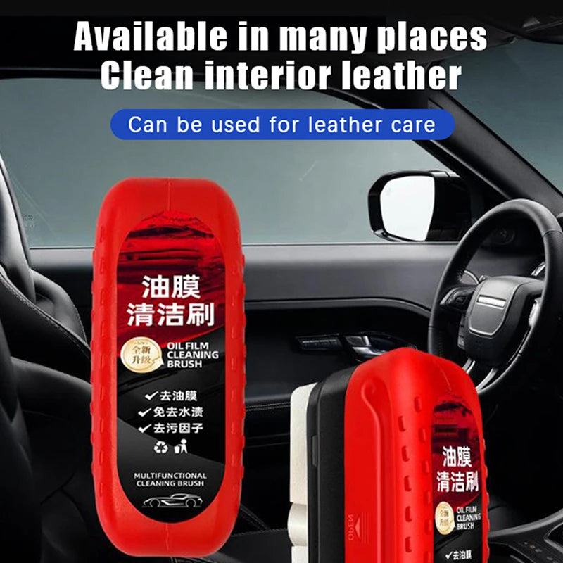 Car Glass Glossy Powerful Car Windshield Cleaner Oil Film Remover Car Window Glass Cleaner Removes Dirt Car Cleaning Brush