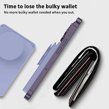 Load image into Gallery viewer, Magnetic Phone Grip Stand Holder with Card Wallet For iPhone 12+ Series Collapsible Phone Grip Holds 2-3 cards Magnetic Wallet
