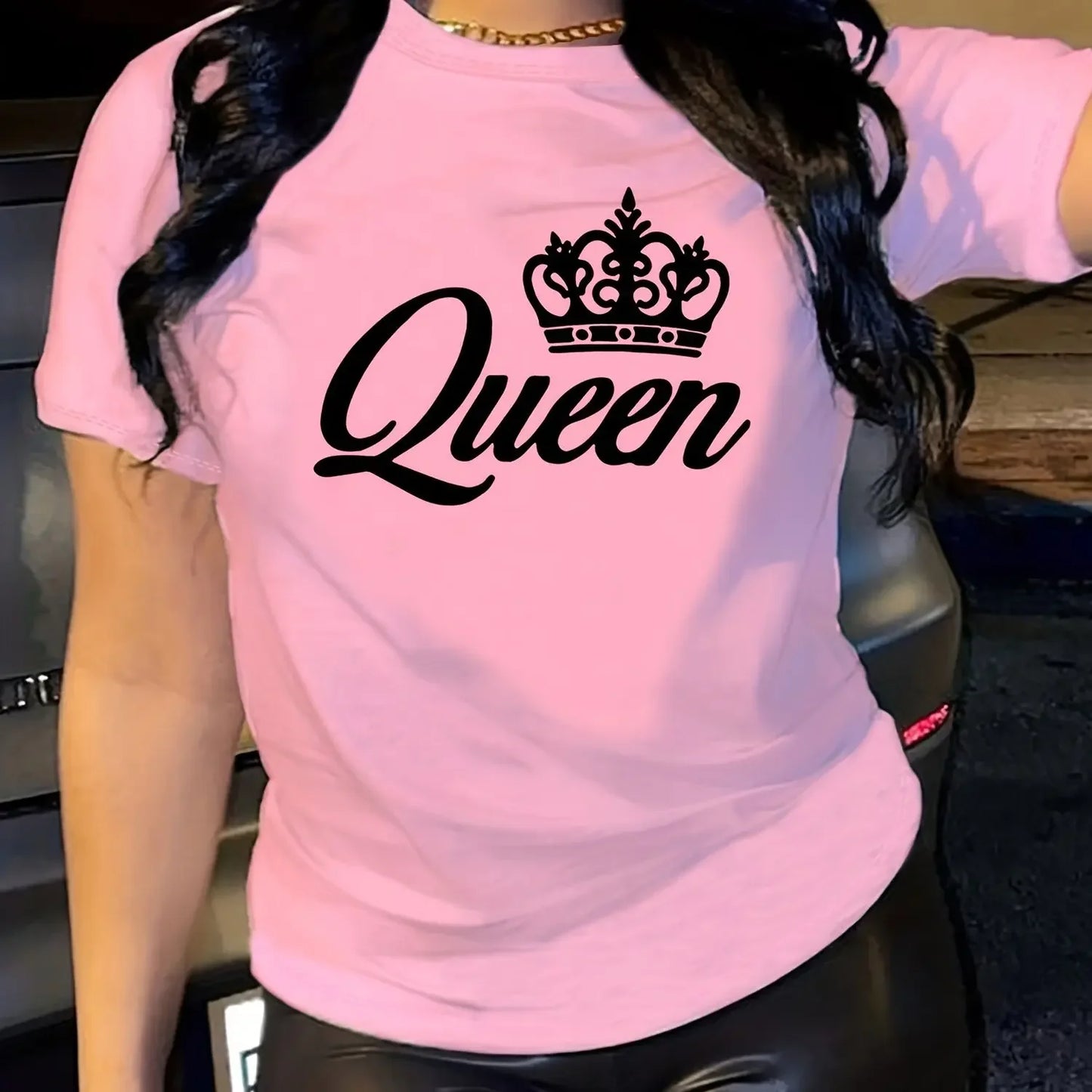 Women's T-shirt Casual Black Short Sleeved Printed Loose Top Design Clothes  Clothing O-Neck Casual Female Tops Street