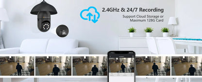 Jennov 2Pcs 2K WiFi Light Bulb Security Camera Wireless Outdoor - Cameras for Home Security Outside, Light Socket Indoor Camera