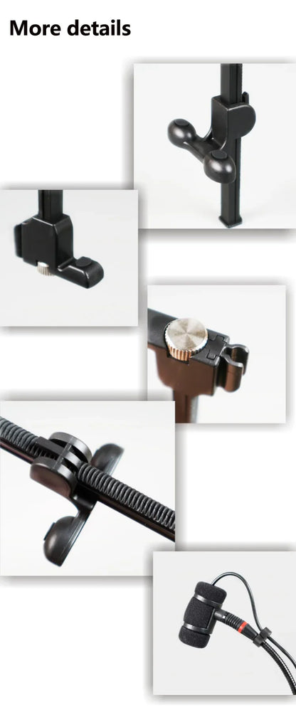 Instrument Microphone Clip Clamp for Violin Mandolin Cello and Wooden Guitar, Mic Stand Rackmount