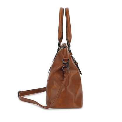 Purses Tote Bag For Women, Handbags PU Leather Large Shoulder Bag,  Cow Pattern Work Bags With Multi-Pockets, Designer Hobo Satc