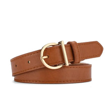 Load image into Gallery viewer, Women&#39;s Belt Fashion Pin Buckle Thin Belt Genuine Luxury Soft Belt Women with Cargo Pants Jeans Windproof Belt PU Leather Belt
