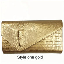 Load image into Gallery viewer, Women&#39;s stylish clutch bag Large capacity crocodile print crossbody shoulder bag
