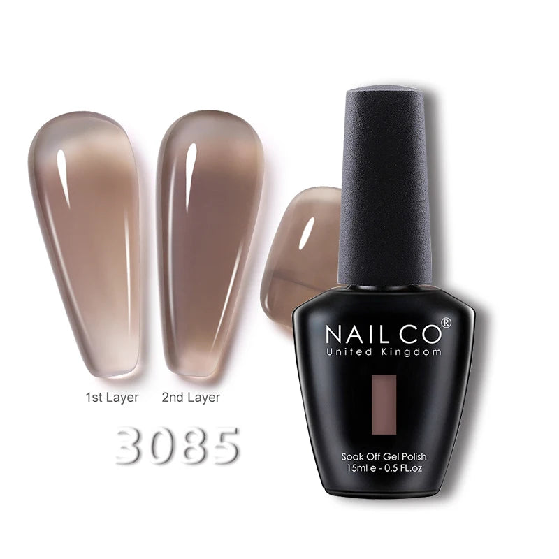 NAILCO 15ml Transparent Nude Color Series Jelly Gel Nail Polish Pink Red Nails Art Manicure Gel Varnishes Gellack Design Lacquer