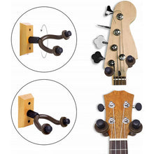 Load image into Gallery viewer, Universal Guitar Wall Mounted Hanger Holder Stand Wooden for Acoustic Guitar Ukulele Violin Bass Guitar Instrument Accessories
