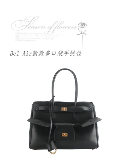 Luxury Genuine Leather Tote Bags for Women Large Capacity Travel Shoulder Bag Designer Handbags Ladies Shopping Purse