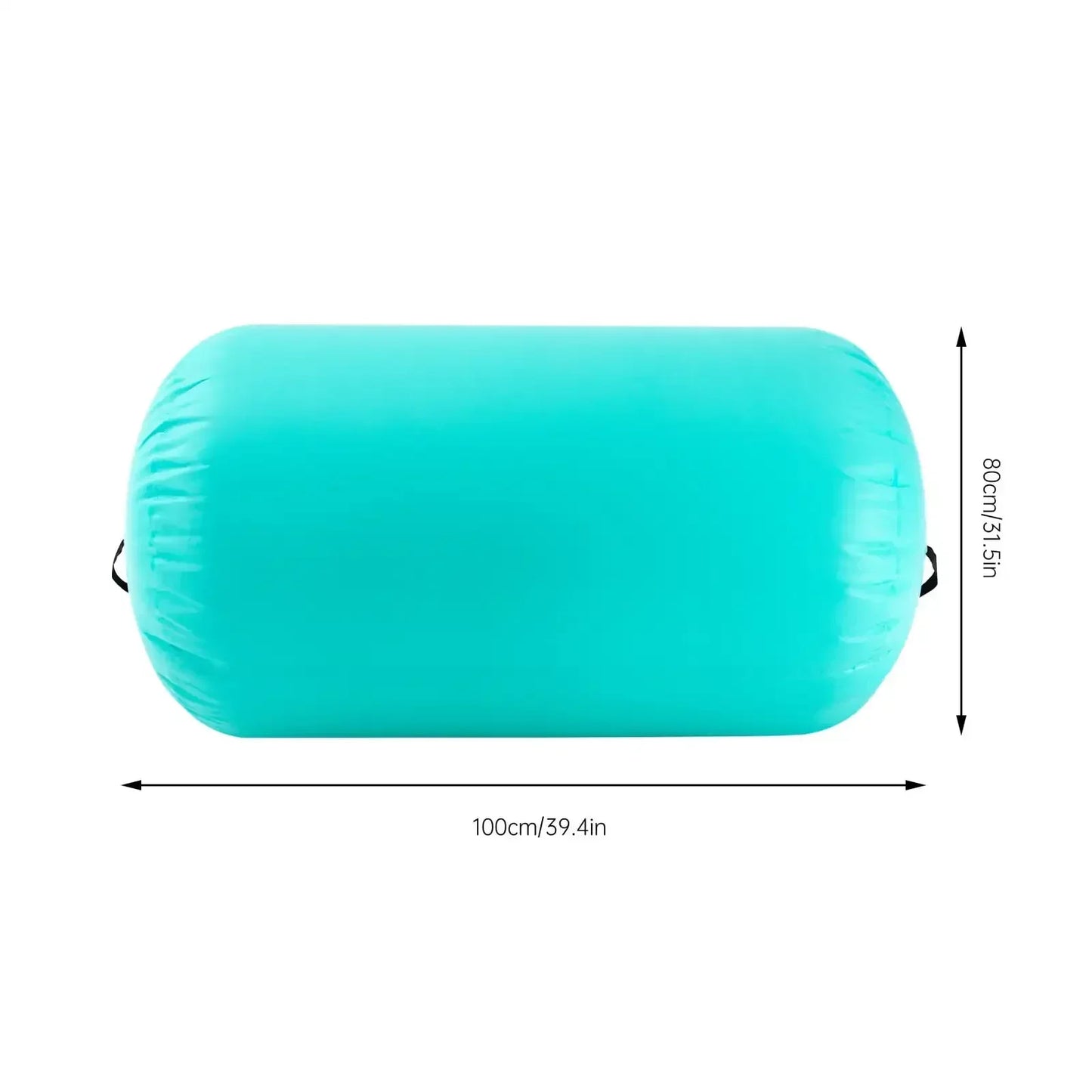 Air Roller Gymnastics Barrel Back Handspring Trainer Yoga Training Inflatable Gymnastics Tumble Mats Foldable w/ Air Pump, Green