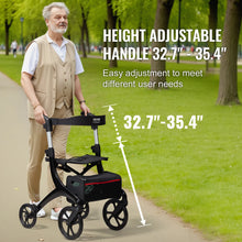 Load image into Gallery viewer, Folding Rollator Walker for Seniors and Adults Lightweight Aluminum Rolling Walker with Seat and Adjustable Handle 4-Wheel
