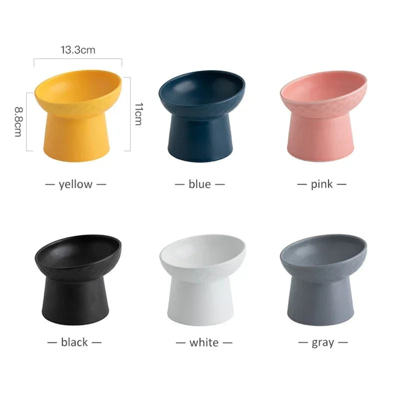 Cat Nordic Style Food Water Bowl Pet Animal Ceramic Eating Dishes High Foot Raised Puppy Cats Matte Bowls Elevated Dog Bowls