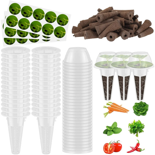 120Pcs Hydroponic Garden Accessories Pod Set Reusable Plant Pod Kit Clear Hydroponic Grow System Seed Pod Kit with 30 Grow NEW