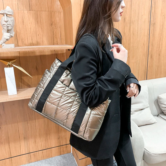 Handbags Women Bags Female Shoulder Bag Large Capacity Nylon Padded Clothing Bags Winter Bags Messenger Bags