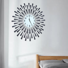 Load image into Gallery viewer, Modern Black Silent Wall Clock Battery Operated Non-Ticking for Bedroom Kitchen Office Home Decorative Crystal Clock Wall Decor
