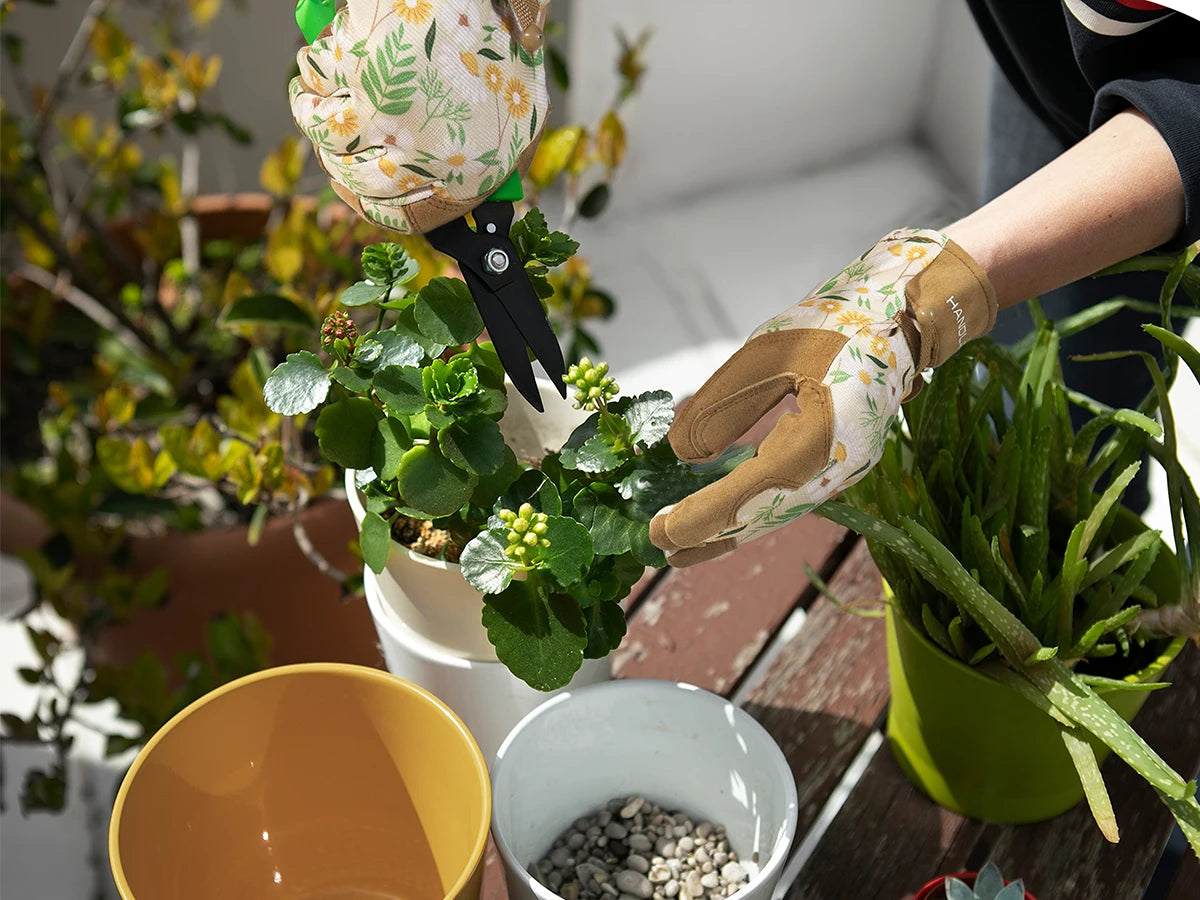 HANDLANDY Gardening Gloves for Women, Breathable Ladies Leather Garden Yard Gloves Best Gift for Gardeners