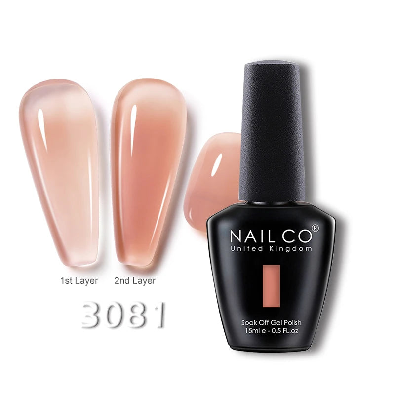 NAILCO 15ml Transparent Nude Color Series Jelly Gel Nail Polish Pink Red Nails Art Manicure Gel Varnishes Gellack Design Lacquer
