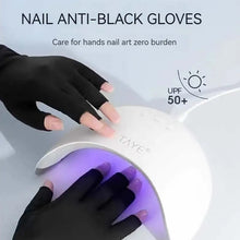 Load image into Gallery viewer, Nail Tools Anti-ultraviolet Uv Gloves Sun Black Half Exposed Fingertips Phototherapy Gloves Short Section

