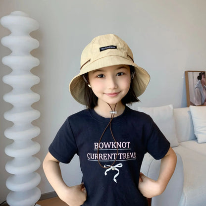 Kids Summer Hats For Girls Boys Bucket Hat Children Sun Protection Fisherman Cap Windproof Sun Hat Foldable Sunhat Outdoor New