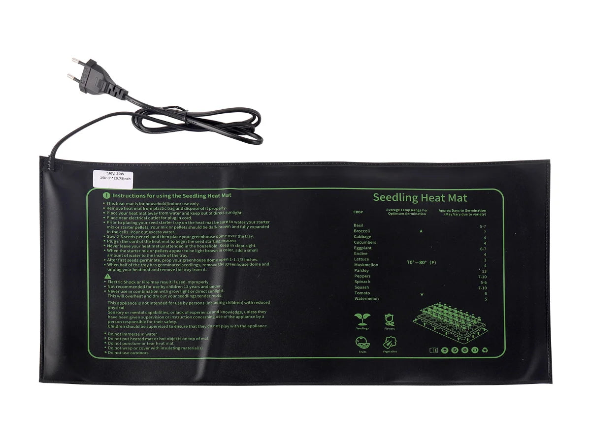 20W Seedling Heat Mat Plant Seed Germination Propagation Clone Starter Pad Greenhouse Seedling Heating Mat EU Plug Waterproof