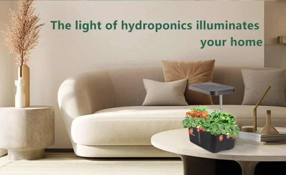 Plant Hydroponic Machine with Lifting Rod Planting Vegetables Intelligent Flowerpot Household LED Lights Hydroponic System