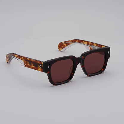 Sunglasses for Men Vintage Acetate Luxury Designer Sunglasses Women Occhiali Da Sole Da Uomo ENZO Red Lens Sunglasses