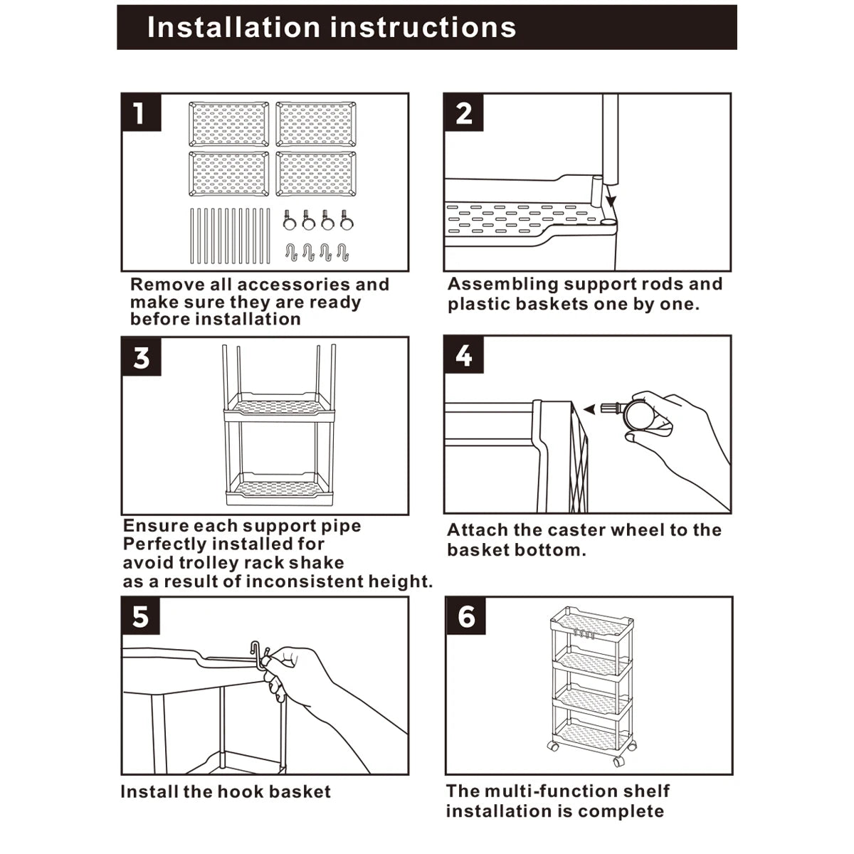 3/4-Tier Slim Rolling Storage Racks – Compact Cabinet Shelf for Bathroom, Kitchen, Laundry Room, and Narrow Spaces Organization
