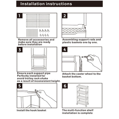 3/4-Tier Slim Rolling Storage Racks – Compact Cabinet Shelf for Bathroom, Kitchen, Laundry Room, and Narrow Spaces Organization