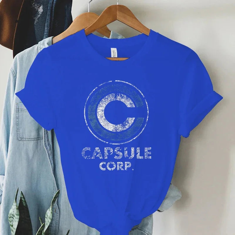 Women Clothing Printed T-shirt CAPSULE CORP Graphic T Shirts Womens Aesthetic Women's Tee Shirt Fashion Woman Tops 2024 Clothing