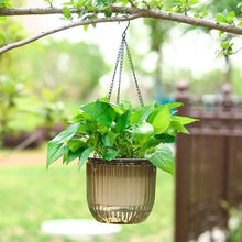Load image into Gallery viewer, Garden Decoration Self-watering Flower Pot Plant with Chain Hanging Flower Pots Round with Drainage Holes Houseplant Flowerpot

