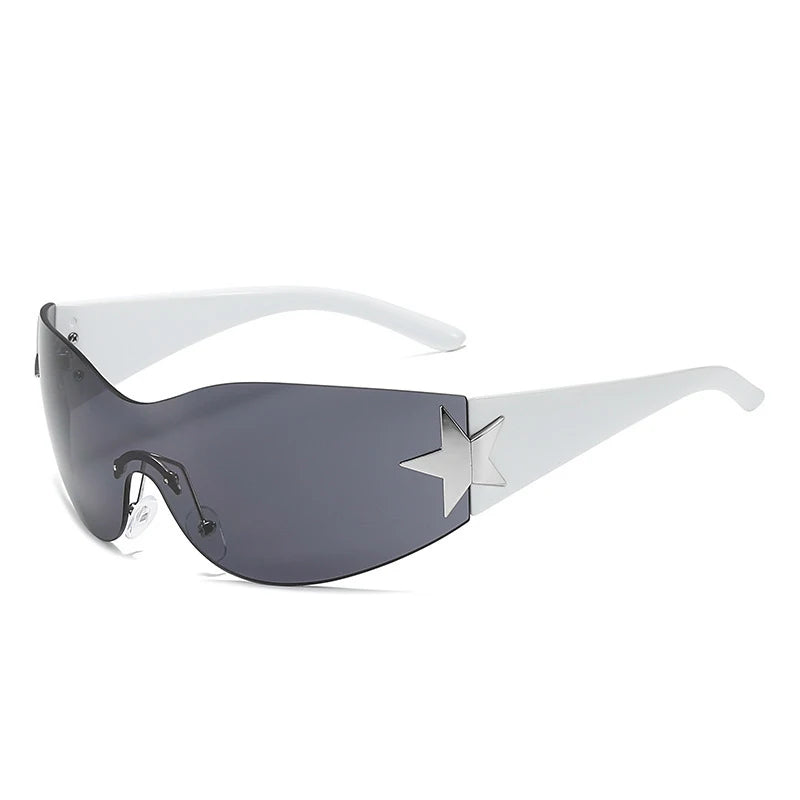 Fashion Sunglasses for Women Men Trendy Shield Wrap Around Sunglasses Oversized Fashion Frameless Sun Glasses