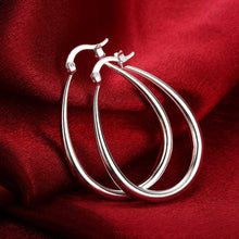Load image into Gallery viewer, 925 Sterling Silver 18K gold plated 4.4cm oval earrings for women Fashion Party Wedding Accessories Jewelry Christmas Gifts
