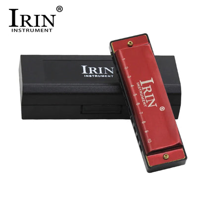 IRIN 10 Holes G Key 20 Tone Harmonica Colorful Blues Harmonica Woodwind Instrument Suitable for Beginners Teaching Playing Gift