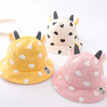 Load image into Gallery viewer, Kids Bucket Hats Korean Cow Shape Baby Cap Thin Trendy Boy Fashion Girl Cute Caps Fisherman Hat For Children 1-5 Years
