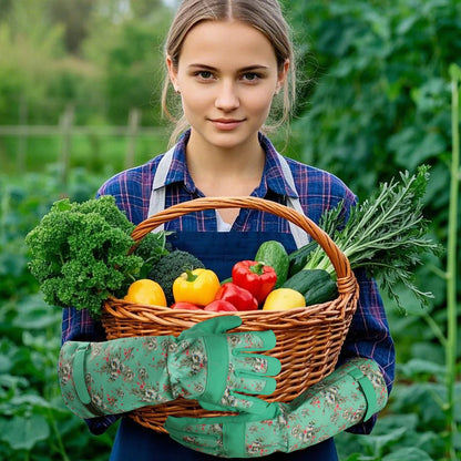 Gardening Gloves for Women Breathable leather Garden Gloves with Grip Thorn-Proof Puncture-Resistant Work Gloves