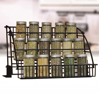3 Tier Layer Kitchen Storage Pull Down Basket Spice Rack Cabinet Pantry Shelf Countertop Jars Rack Organizer