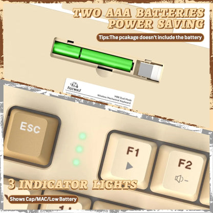 M88 Wireless Mechanical Keyboard,87 Keys QWERTY Layout TKL Hot Swappable Keyboard, Bluetooth/2.4Ghz Dual Mode 2-in-1 Receiver