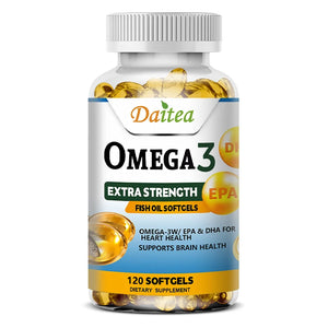 Omega-3 Fish Oil Rich in DHA and EPA for Joint, Brain and Skin Health, Overall Health and Immune Support