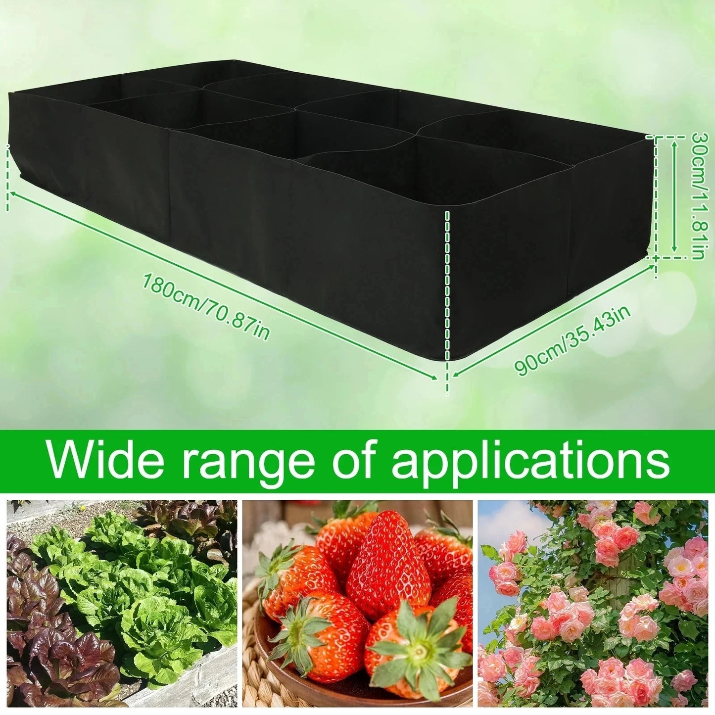 New 4/8 Grids Garden Raised Planting Bed Fabric Raised Garden Bed Square Felt Garden Flower Grow Bag Vegetable Planter Pot