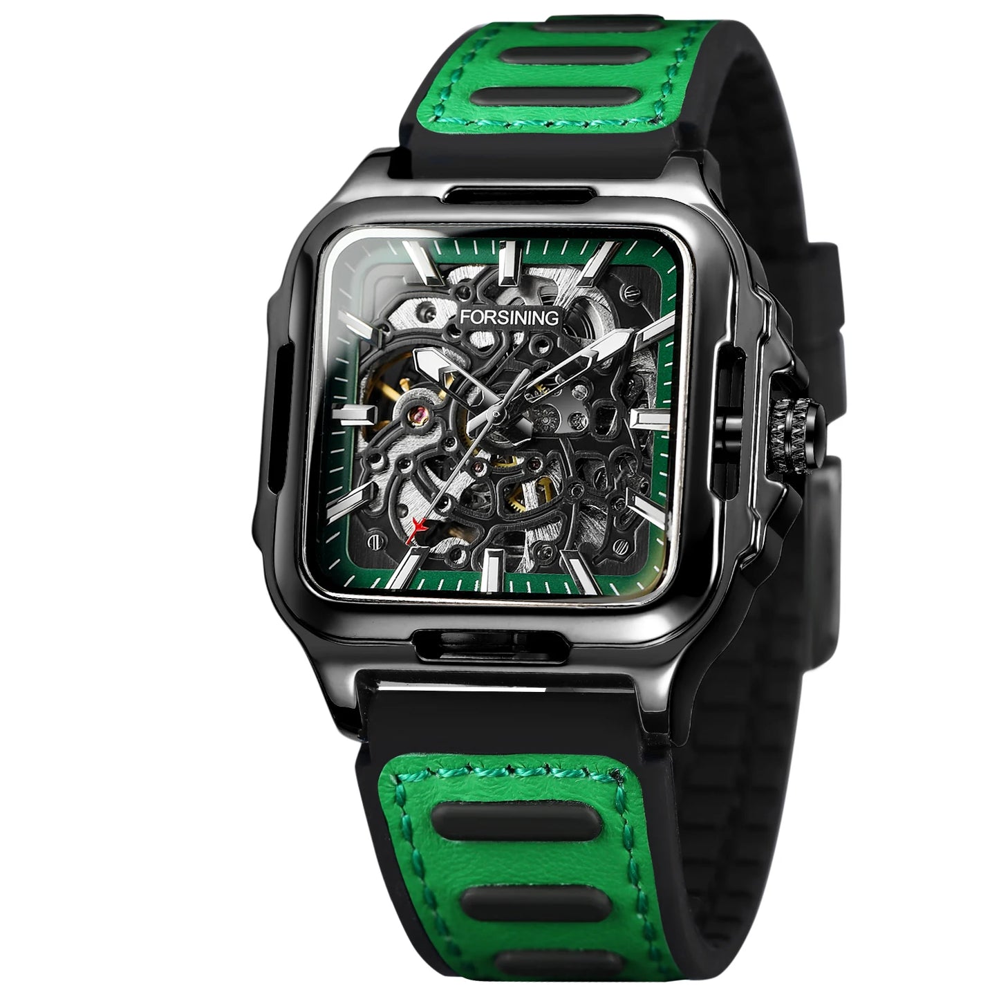 Men's Mechanical Automatic Watches for Men Luxury Top Brand Hollow Square Male Wristwatches Skeleton Waterproof Reloj Hombre