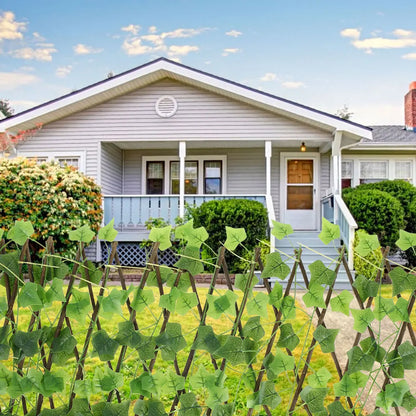 Garden Screening Expanding Trellis Artificial Leaf Privacy Fence Faux Plants Ivy Fence Artificial Faux Ivy Leaves Wooden Fence