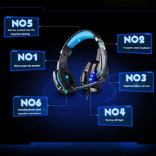 Load image into Gallery viewer, G9000 Gaming Headset Over-Ear Wired Headphones Deep Bass Stereo Casque LED Light Earphone with Mic for Laptop Desktop PC PS5
