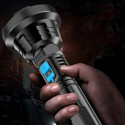 LED Flashlight Multifunctional Waterproof Handheld Spotlight USB Charging Service Work Light Power Display for Outdoor Equipment