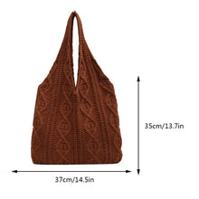 Load image into Gallery viewer, Wool Knitted Shoulder Shopping Bag for Women Vintage Cotton Cloth Girls Tote Shopper Bag Large Female Handbag Crochet Bag
