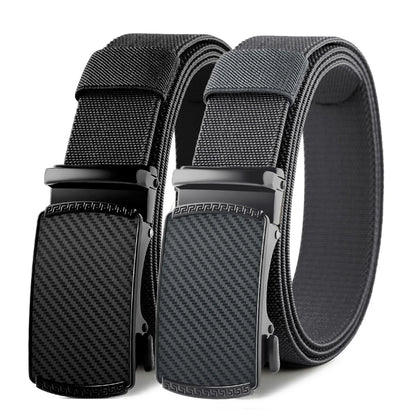 Men Elastic Belt Alloy Automatic Buckle Tough Stretch Nylon Mens Military Tactical Belt Golf Canvas Pants Waistband