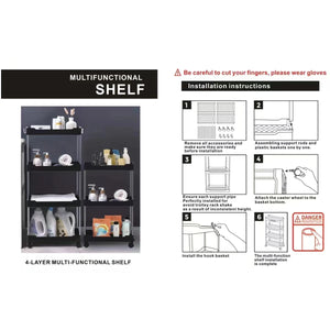 3/4-Tier Slim Rolling Storage Racks – Compact Cabinet Shelf for Bathroom, Kitchen, Laundry Room, and Narrow Spaces Organization