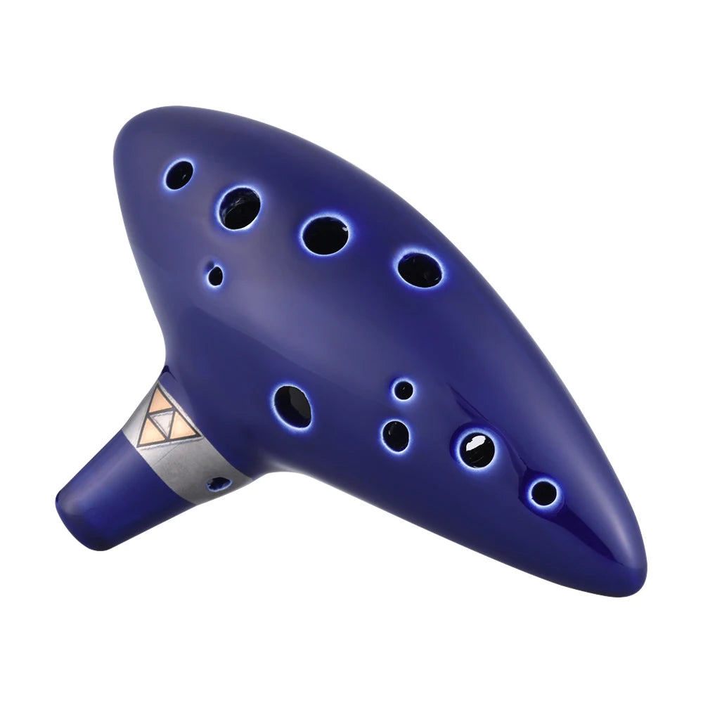 12 Hole Ocarina Ceramic Alto C Vessel Flute Wind Musical Instrument With Simple Music Score Rope for Beginners