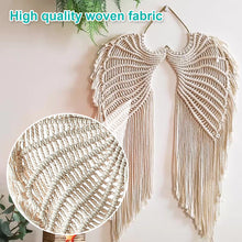 Load image into Gallery viewer, Angel Wing Hanging Tapestry Cotton Angel Wings Tapestry with Long Tassels Woven Macrame Tapestry Wall Hanging Decor Rustic Art
