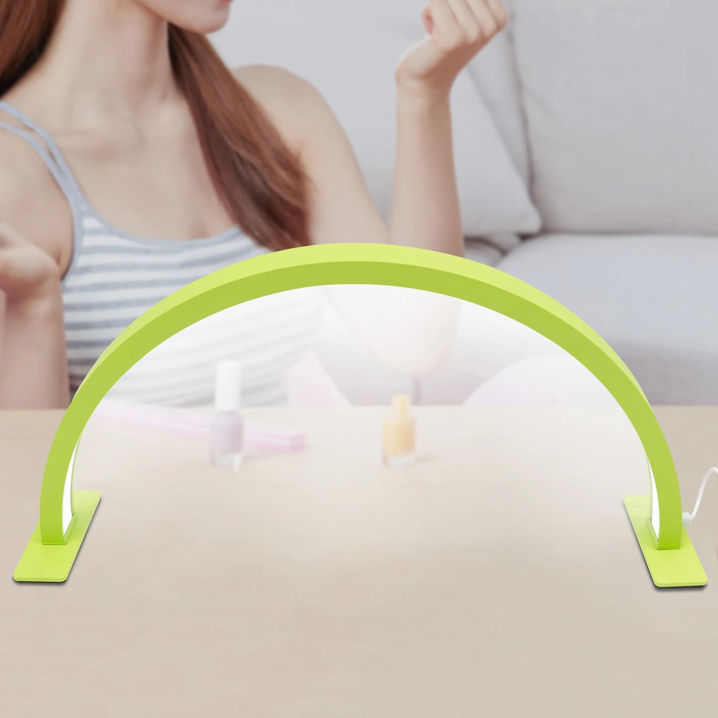 LED Half Moon Light Adjust Brightness 3000K‑6000 Half Moon Desk Lamp for Nail Art, Facial Spa, Skincare, Lash Extensions