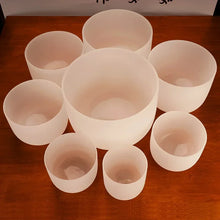 Load image into Gallery viewer, 8 Inch 432hz Singing Bowl with 2 Sticks Chakra Quartz Sound Bowls Yoga Meditation Instruments Nepal Crystal Bowls Sound Healing
