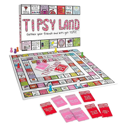 Tipsy Land Drinking Games Interactive Girls Night Party Drinking Game for Adults Bachelorette Halloween Party Game for 2-8Player
